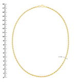 Twist Mixed Link Chain Necklace in Yellow Gold