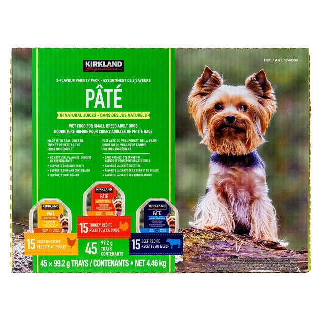 Kirkland Signature Wet Dog Food, Pâté Variety Pack, 45 x 99 g O7