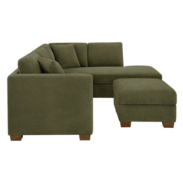 Thomasville Walsen 3-piece Fabric Sectional with Storage Ottoman