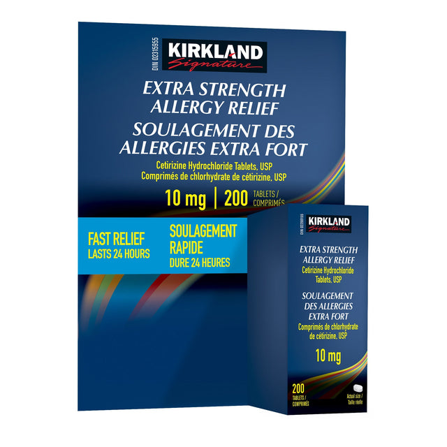 Kirkland Signature Allergy Relief Extra Strength10 mg, 200 Tablets R5