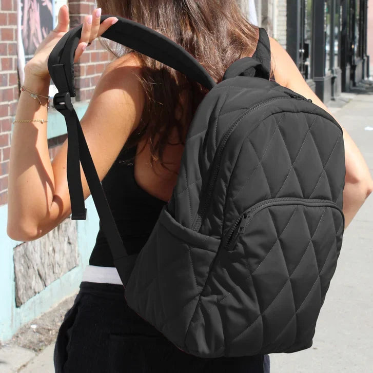mytagalongs - Lightweight Quilted Puffer Backpack with Trolley Pass