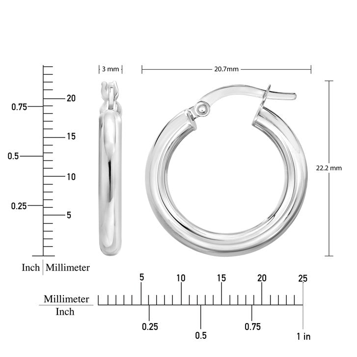 High Polish Round Hoop Gold Earrings