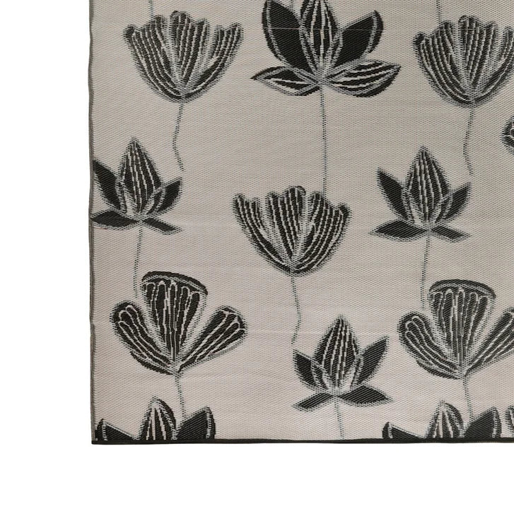 Viana Bahamas Collection Midnight Lotus Indoor/Outdoor Reversible Area Rug