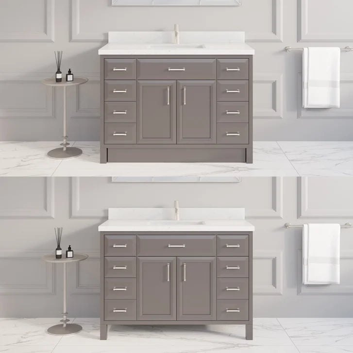 Studio Bathe Calais III Vanity in Mink Grey Finish with Engineered Stone Countertop