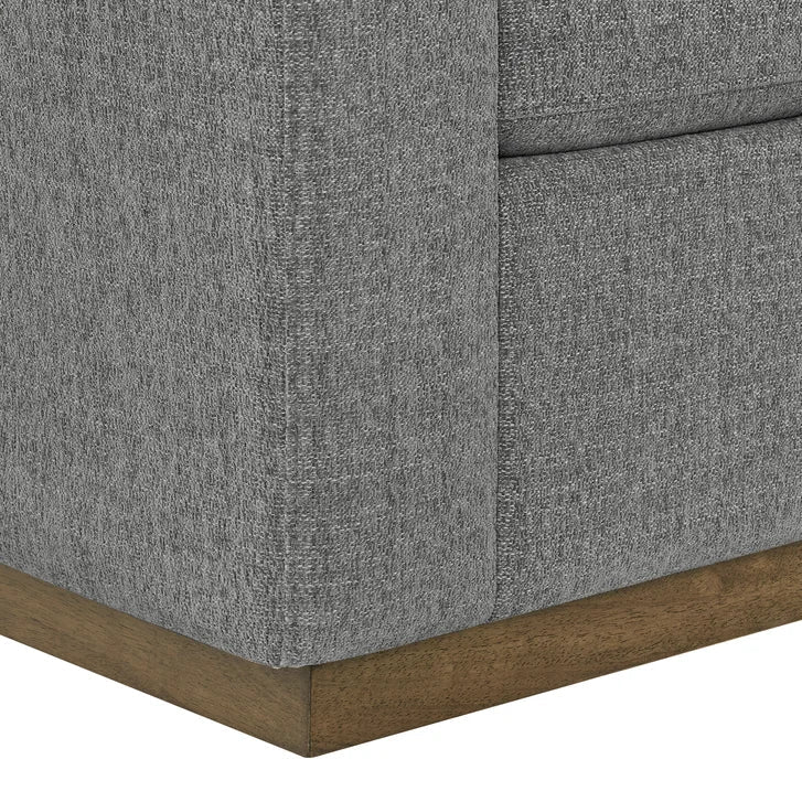 Henredon 3-piece Fabric Sectional with Ottoman and Wood Base