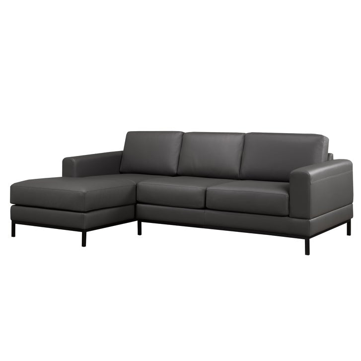 Galleria 2-piece Top Grain Leather Left-hand Facing Sectional