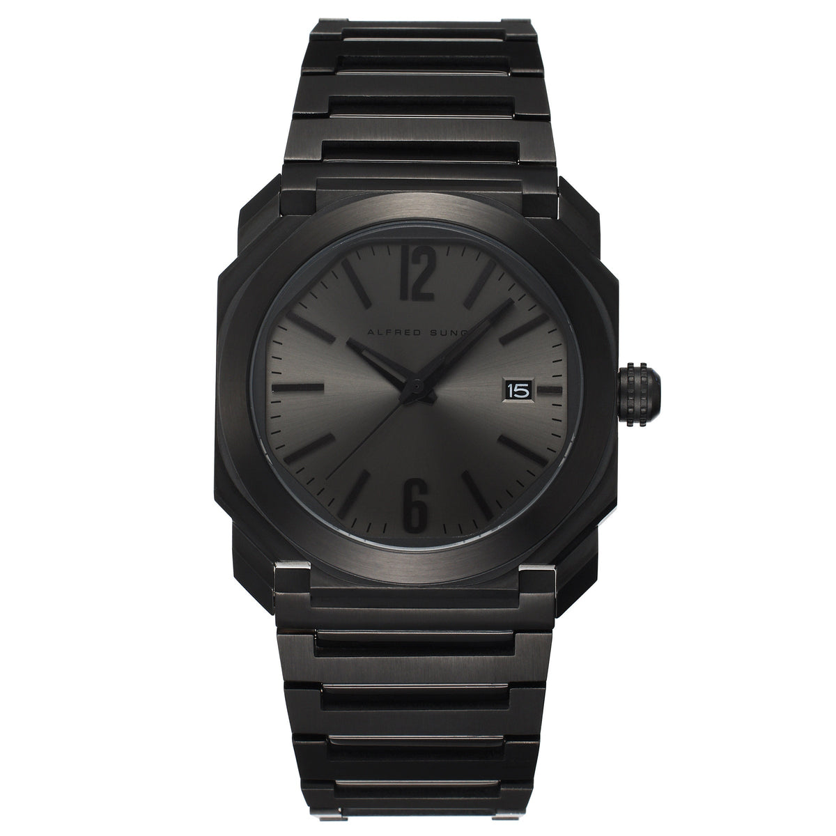 Alfred Sung Black Dial Men's Watch