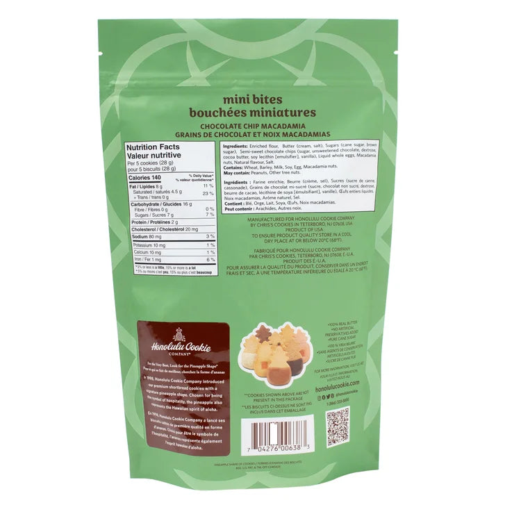 Honolulu Cookie Company Mini Bites Chocolate Chip Macadamia Shortbread Cookies, 454 g