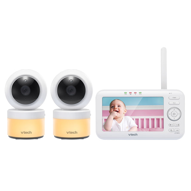 VTech 2 Camera 5” Video Baby Monitor with Pan & Tilt Camera, Night Light I2