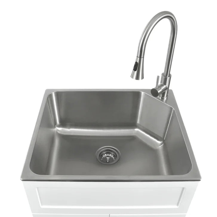 Transform 24.1 in. All-in-one RTA Laundry Cabinet with Stainless Steel Sink and Faucet