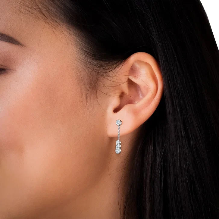 Round Brilliant Diamond Dangle Earrings (0.40 ctw)