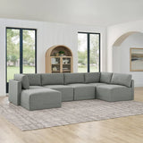 Thomasville Fallon 6-piece Modular Fabric Sectional with Ottoman