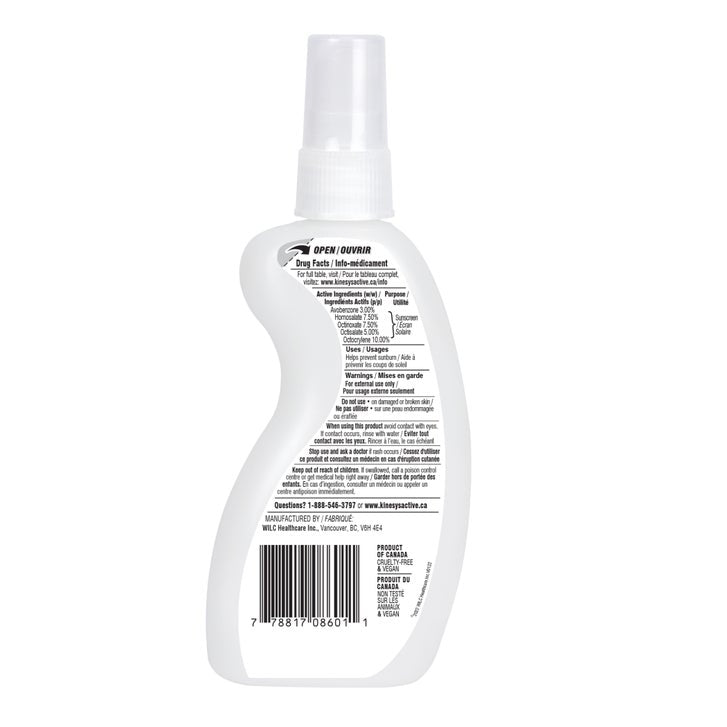 KINeSYS Fragrance-free Sunscreen Spray SPF 50, 4 x 120 mL