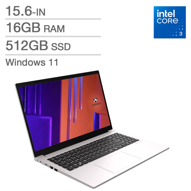 Gateway 15 by Acer 15.6-in Laptop, Intel Core 3 N355 – 16GB RAM, 512GB SSD I2