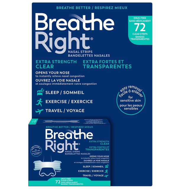 Breathe Right Extra Strength Clear, 72 strips D1