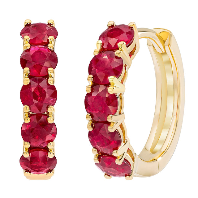Round Cut Ruby Earrings Y8