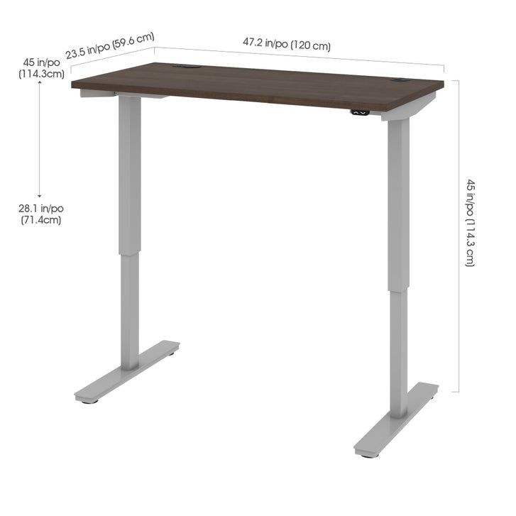Bestar Upstand 61 cm x 122 cm (24 in. x 48 in.) Height Adjustable Desk with Dual Monitor Arm