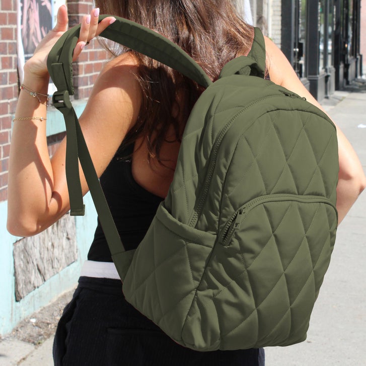 mytagalongs - Lightweight Quilted Puffer Backpack with Trolley Pass