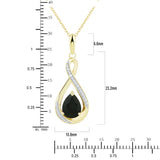 Pear Cut Onyx and Diamond Pendant (0.005 ctw)
