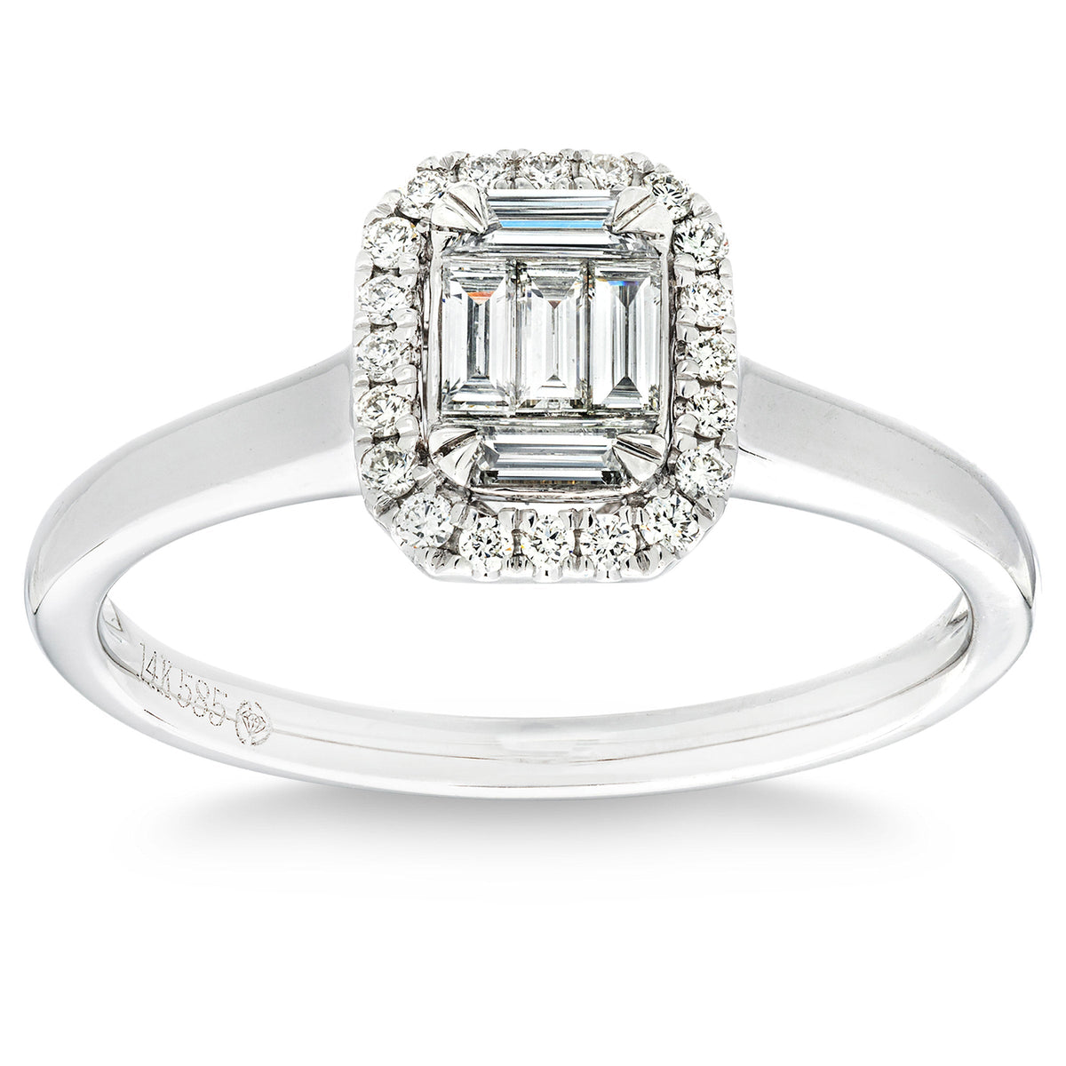 Round Brilliant and Baguette Diamond Ring (0.35 ctw)