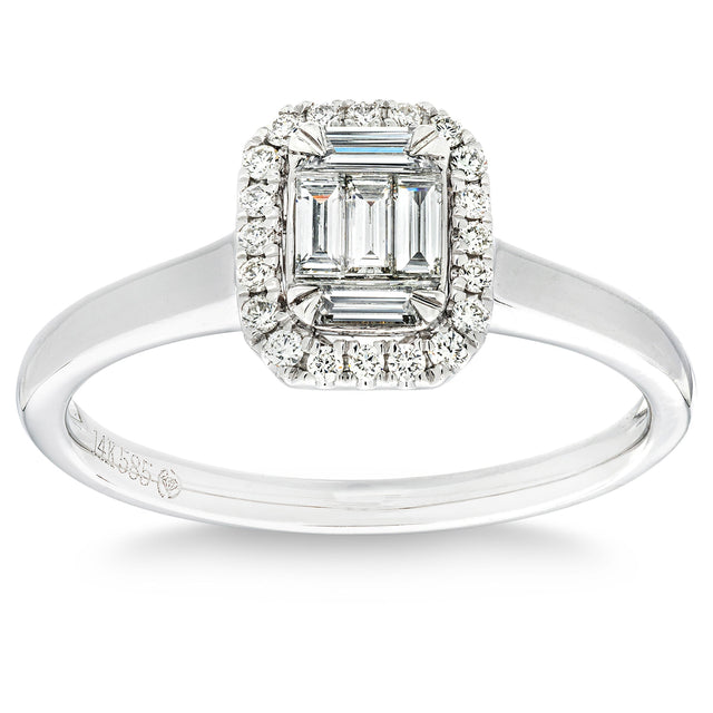 Round Brilliant and Baguette Diamond Ring (0.35 ctw) U2