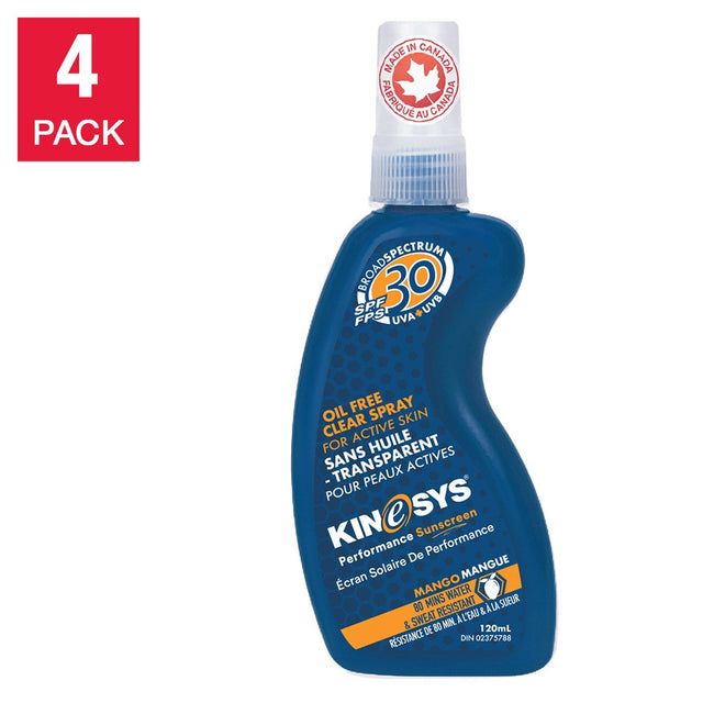 KINeSYS Mango Sunscreen Spray SPF 30, 4 x 120 mL M3