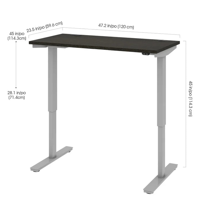 Bestar Upstand 61 cm x 122 cm (24 in. x 48 in.) Height Adjustable Desk with Dual Monitor Arm