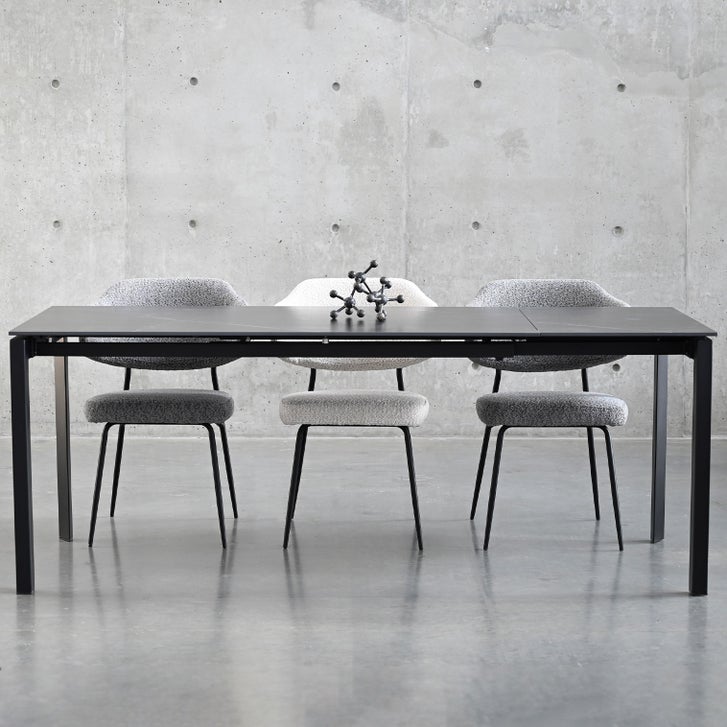 Mobital Host 149.9 cm (59 in.) Extendable Dining Table with Black Sintered Stone Top