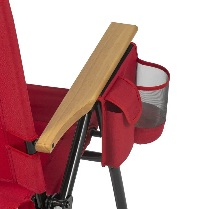 NHL 4-Position Folding Chair With Wood Arms