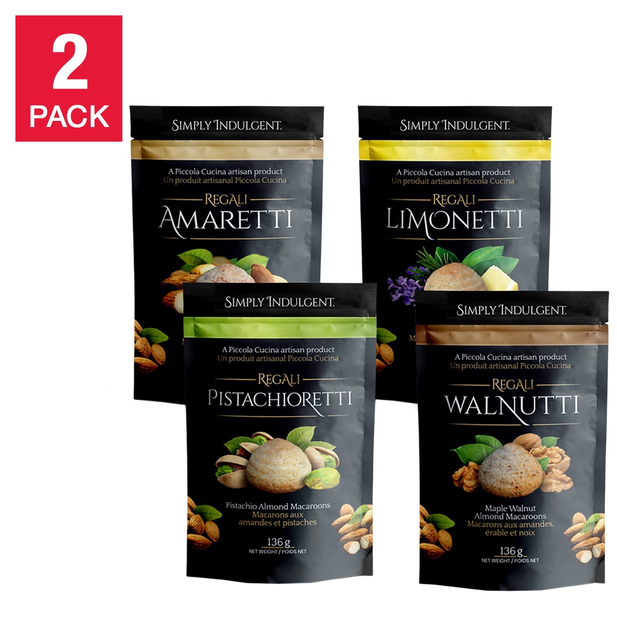 Piccola Cucina Regali Almond Macaroons, 8 × 136 g