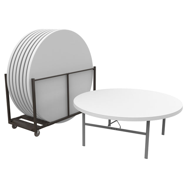 Lifetime Commercial 182.9 cm (72 in.) 8 Round Tables with 1 Table Cart O1