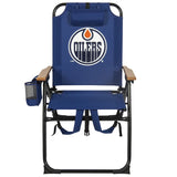 NHL 4-Position Folding Chair With Wood Arms