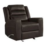 Monterrey Hills Top-grain Leather Glider Recliner with Arc Handle