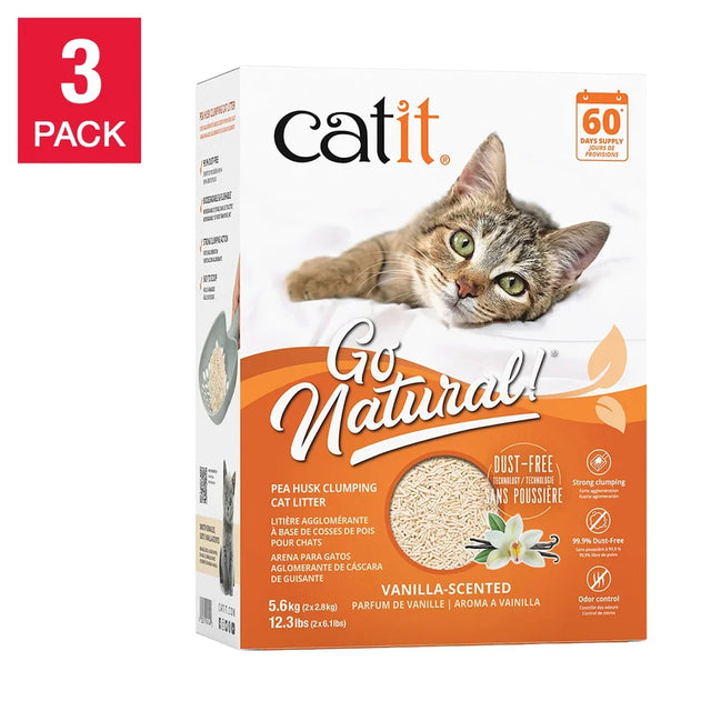 Catit Go Natural! Pea Husk Clumping Cat Litter, 5.6 kg x 3 S1