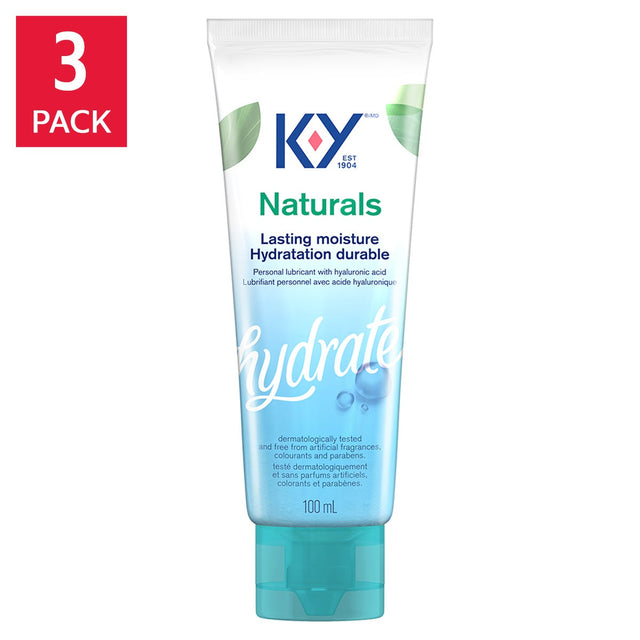 K-Y Naturals Lasting Moisture Personal Lubricant Gel, 3 x 100 mL E1