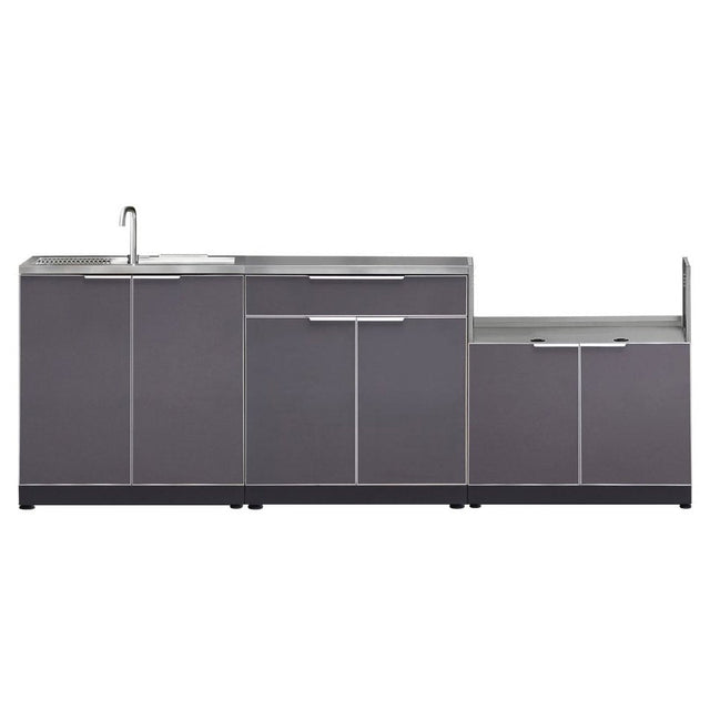 NewAge Products 4-piece Outdoor Kitchen Aluminum Set with Built-in Sink Cabinet K8