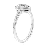 Round Brilliant and Baguette Diamond Pear Shaped Ring (0.13 ctw)