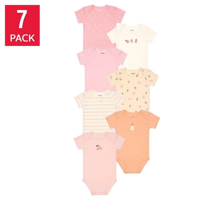 Pekkle Infant Short Sleeve Body Suit, 7-Pack M7