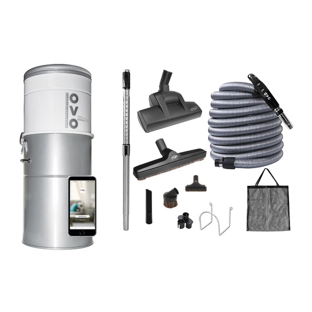 OVO Smart Central Vacuum 750AW control with/without a Smart Device or Voice Command H9