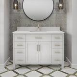 Studio Bathe Katie II Vanity in White Finish with Engineered Stone Countertop