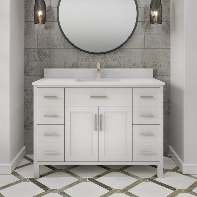 Studio Bathe Katie II Vanity in White Finish with Engineered Stone Countertop B1