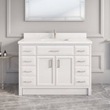 Studio Bathe Calais III Vanity in White Finish with Engineered Stone Countertop