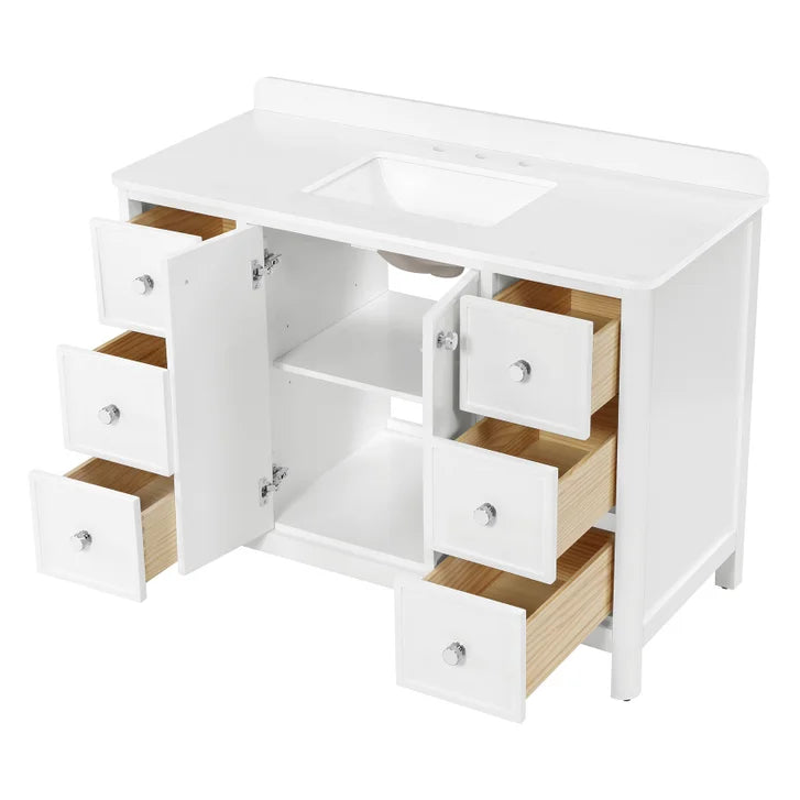 OVE Decors Margie Vanity in White Finish with Quartz Countertop