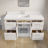 Studio Bathe Calais III Vanity in White Finish with Engineered Stone Countertop