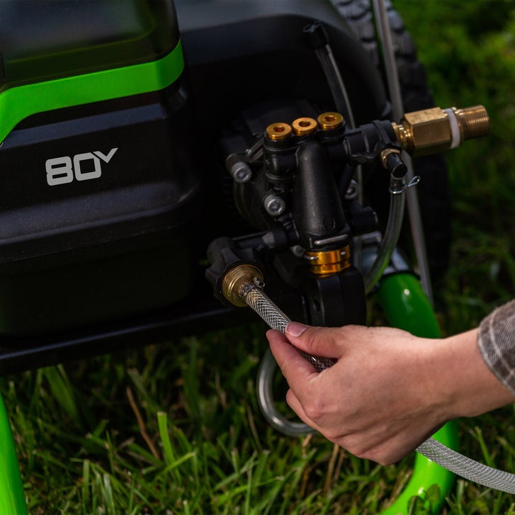 Greenworks 80V 3000 PSI 2.0 GPM Brushless Pressure Washer, (2) 4Ah Battery, 8A Dual-Port Charger and 15'' Surface Cleaner Included