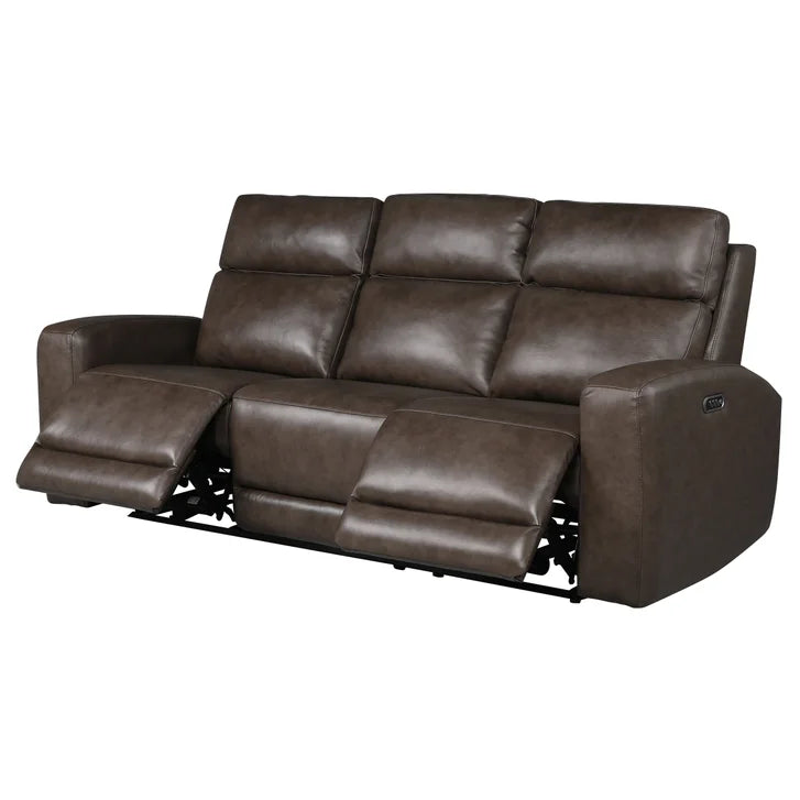 NiceLink Marlowe Top Grain Leather Power Sofa with Lumbar Support