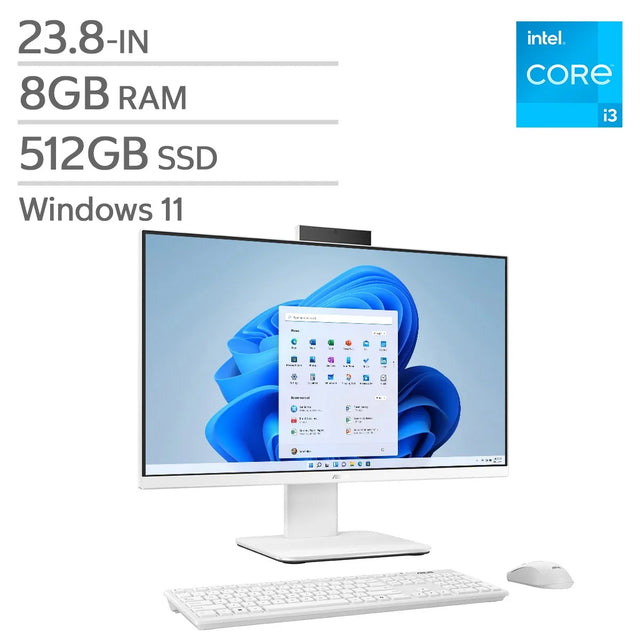ASUS 23.8-in All-in-One Desktop, Intel Core i3-1315U – 8GB RAM, 512 GB SSD N0