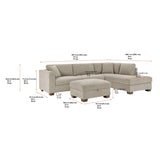 Thomasville Walsen 3-piece Fabric Sectional with Storage Ottoman