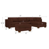 Thomasville Walsen 3-piece Fabric Sectional with Storage Ottoman