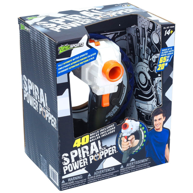 Blue Spiral Power Popper with 40 Balls G7